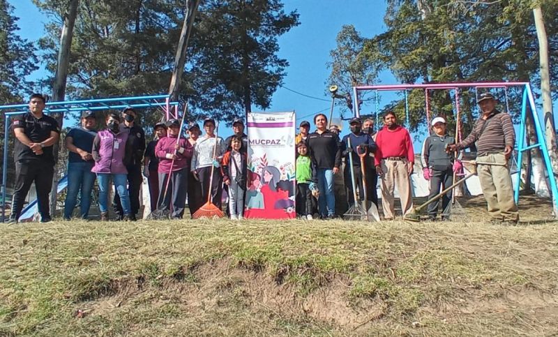 Realizan Dirección de Seguridad Tlaxcala y Mucpaz recuperación de espacios públicos en Acuitlapilco
